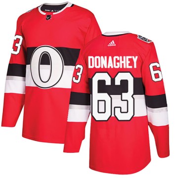 Authentic Adidas Youth Cody Donaghey Ottawa Senators 2017 100 Classic Jersey - Red