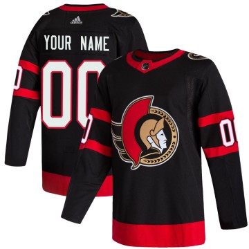 Authentic Adidas Youth Custom Ottawa Senators Custom 2020/21 Home Jersey - Black