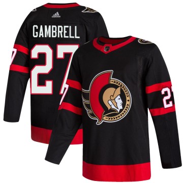 Authentic Adidas Youth Dylan Gambrell Ottawa Senators 2020/21 Home Jersey - Black