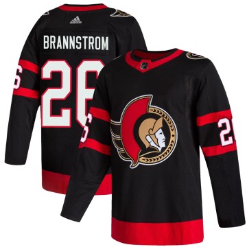 Authentic Adidas Youth Erik Brannstrom Ottawa Senators 2020/21 Home Jersey - Black