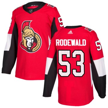 Authentic Adidas Youth Jack Rodewald Ottawa Senators Home Jersey - Red