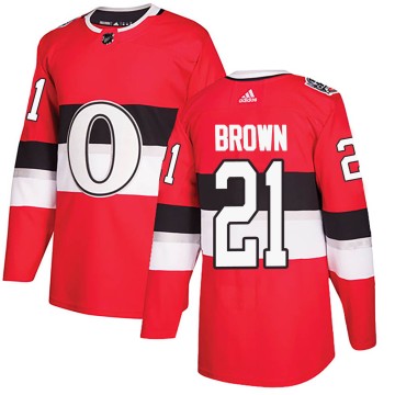 Authentic Adidas Youth Logan Brown Ottawa Senators 2017 100 Classic Jersey - Red