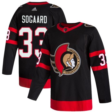 Authentic Adidas Youth Mads Sogaard Ottawa Senators 2020/21 Home Jersey - Black