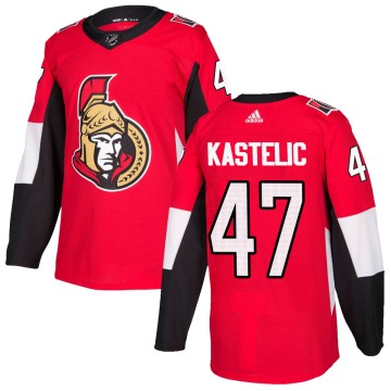 Authentic Adidas Youth Mark Kastelic Ottawa Senators Home Jersey - Red