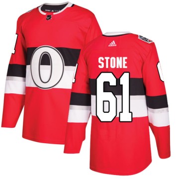 Authentic Adidas Youth Mark Stone Ottawa Senators 2017 100 Classic Jersey - Red
