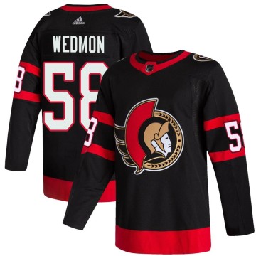 Authentic Adidas Youth Matthew Wedmon Ottawa Senators 2020/21 Home Jersey - Black