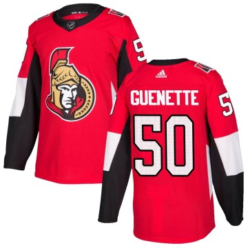 Authentic Adidas Youth Maxence Guenette Ottawa Senators Home Jersey - Red