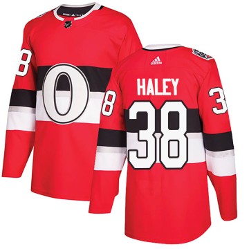 Authentic Adidas Youth Micheal Haley Ottawa Senators 2017 100 Classic Jersey - Red