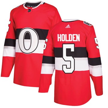Authentic Adidas Youth Nick Holden Ottawa Senators 2017 100 Classic Jersey - Red