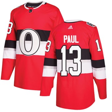 Authentic Adidas Youth Nick Paul Ottawa Senators 2017 100 Classic Jersey - Red