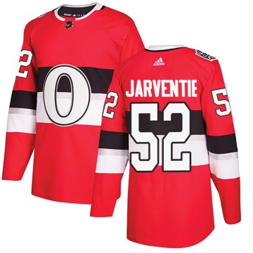 Authentic Adidas Youth Roby Jarventie Ottawa Senators 2017 100 Classic Jersey - Red