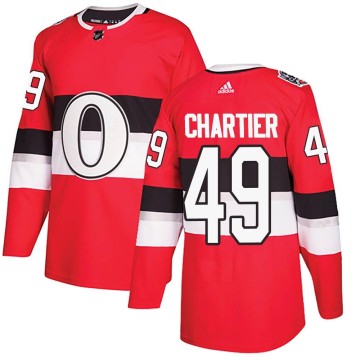 Authentic Adidas Youth Rourke Chartier Ottawa Senators 2017 100 Classic Jersey - Red