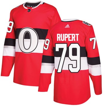 Authentic Adidas Youth Ryan Rupert Ottawa Senators 2017 100 Classic Jersey - Red