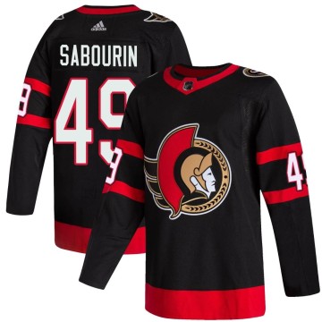 Authentic Adidas Youth Scott Sabourin Ottawa Senators 2020/21 Home Jersey - Black