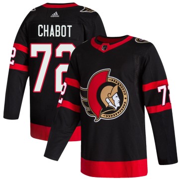 Authentic Adidas Youth Thomas Chabot Ottawa Senators 2020/21 Home Jersey - Black