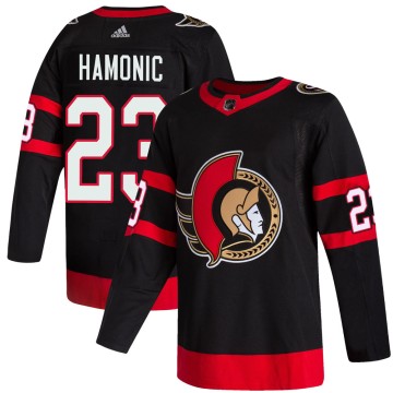 Authentic Adidas Youth Travis Hamonic Ottawa Senators 2020/21 Home Jersey - Black