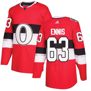 Authentic Adidas Youth Tyler Ennis Ottawa Senators 2017 100 Classic Jersey - Red