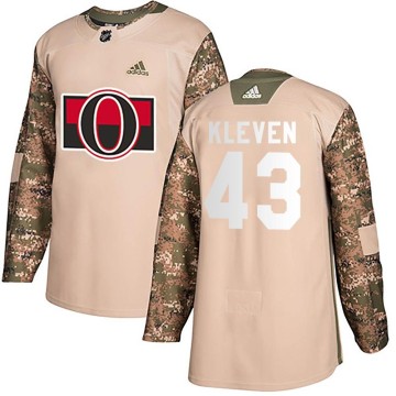 Authentic Adidas Youth Tyler Kleven Ottawa Senators Veterans Day Practice Jersey - Camo