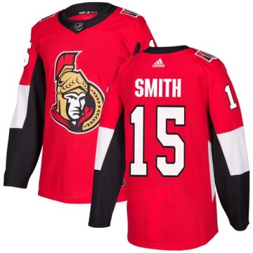 Authentic Adidas Youth Zack Smith Ottawa Senators Home Jersey - Red