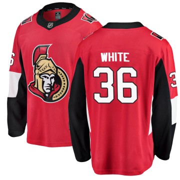 Breakaway Fanatics Branded Men's Colin White Ottawa Senators Red Home Jersey - White