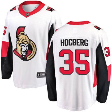 Breakaway Fanatics Branded Men's Marcus Hogberg Ottawa Senators Away Jersey - White