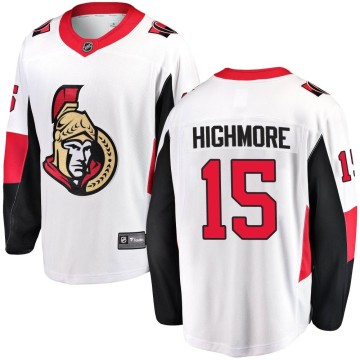 Breakaway Fanatics Branded Men's Matthew Highmore Ottawa Senators Away Jersey - White