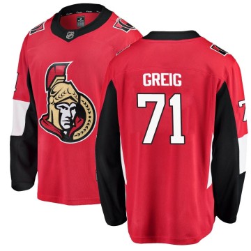 Breakaway Fanatics Branded Men's Ridly Greig Ottawa Senators Home Jersey - Red