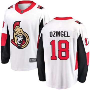 Breakaway Fanatics Branded Men's Ryan Dzingel Ottawa Senators Away Jersey - White