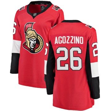 Breakaway Fanatics Branded Women's Andrew Agozzino Ottawa Senators Home Jersey - Red