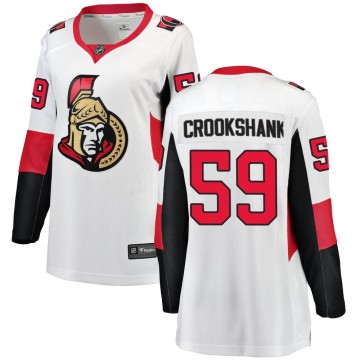 Breakaway Fanatics Branded Women's Angus Crookshank Ottawa Senators Away Jersey - White