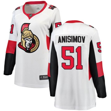 Breakaway Fanatics Branded Women's Artem Anisimov Ottawa Senators Away Jersey - White
