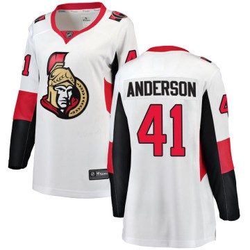 Breakaway Fanatics Branded Women's Craig Anderson Ottawa Senators Away Jersey - White