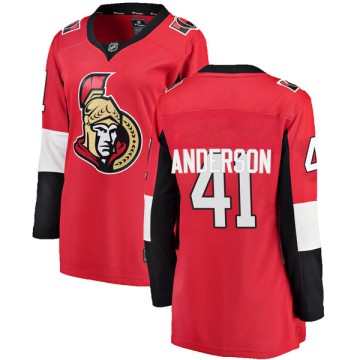 Breakaway Fanatics Branded Women's Craig Anderson Ottawa Senators Home Jersey - Red
