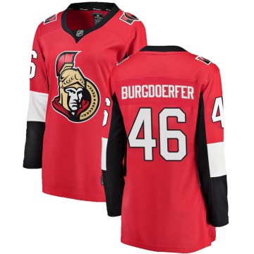 Breakaway Fanatics Branded Women's Erik Burgdoerfer Ottawa Senators Home Jersey - Red