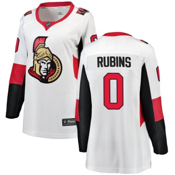 Breakaway Fanatics Branded Women's Kristians Rubins Ottawa Senators Away Jersey - White