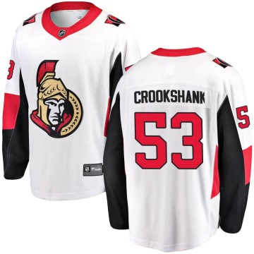 Breakaway Fanatics Branded Youth Angus Crookshank Ottawa Senators Away Jersey - White