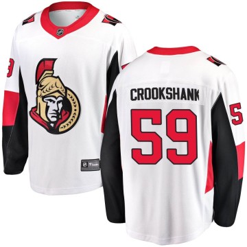 Breakaway Fanatics Branded Youth Angus Crookshank Ottawa Senators Away Jersey - White