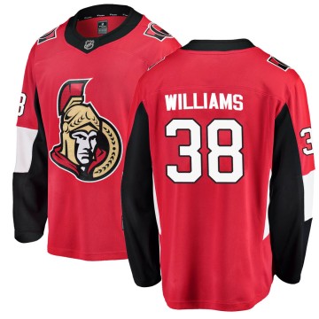Breakaway Fanatics Branded Youth Colby Williams Ottawa Senators Home Jersey - Red