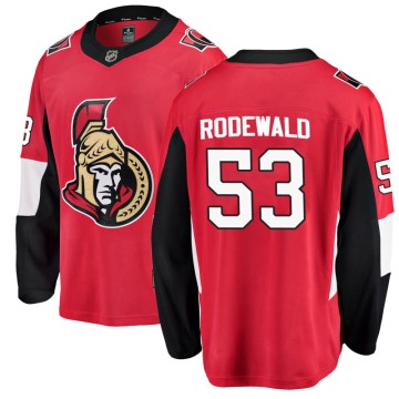 Breakaway Fanatics Branded Youth Jack Rodewald Ottawa Senators Home Jersey - Red