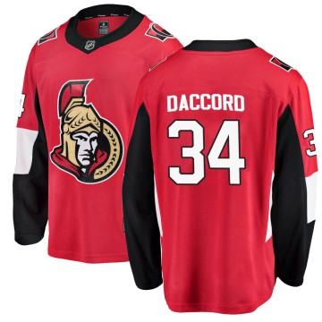 Breakaway Fanatics Branded Youth Joey Daccord Ottawa Senators Home Jersey - Red