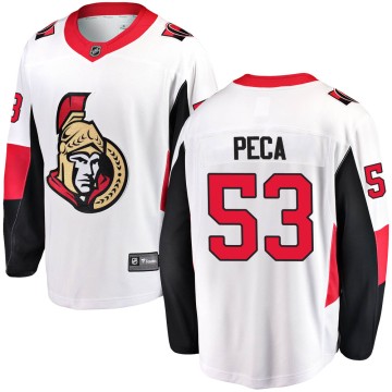 Breakaway Fanatics Branded Youth Matthew Peca Ottawa Senators Away Jersey - White