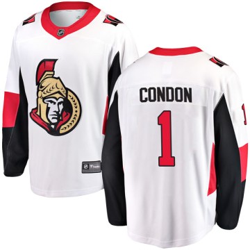 Breakaway Fanatics Branded Youth Mike Condon Ottawa Senators Away Jersey - White