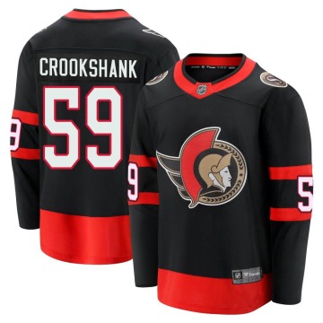 Premier Fanatics Branded Men's Angus Crookshank Ottawa Senators Breakaway 2020/21 Home Jersey - Black