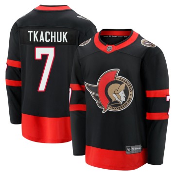 Premier Fanatics Branded Men's Brady Tkachuk Ottawa Senators Breakaway 2020/21 Home Jersey - Black