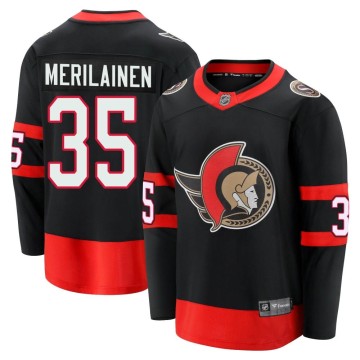 Premier Fanatics Branded Men's Leevi Merilainen Ottawa Senators Breakaway 2020/21 Home Jersey - Black