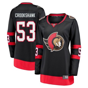 Premier Fanatics Branded Women's Angus Crookshank Ottawa Senators Breakaway 2020/21 Home Jersey - Black