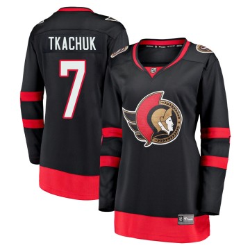 Premier Fanatics Branded Women's Brady Tkachuk Ottawa Senators Breakaway 2020/21 Home Jersey - Black