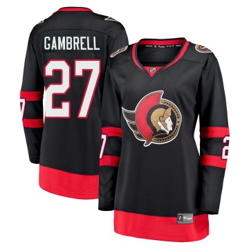 Premier Fanatics Branded Women's Dylan Gambrell Ottawa Senators Breakaway 2020/21 Home Jersey - Black