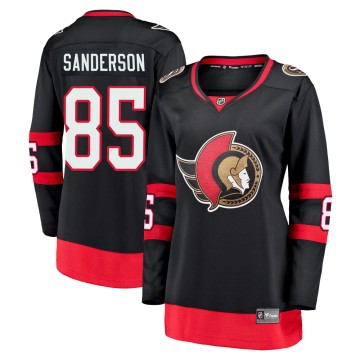 Premier Fanatics Branded Women's Jake Sanderson Ottawa Senators Breakaway 2020/21 Home Jersey - Black