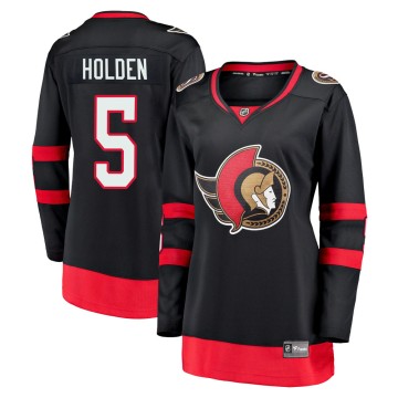 Premier Fanatics Branded Women's Nick Holden Ottawa Senators Breakaway 2020/21 Home Jersey - Black